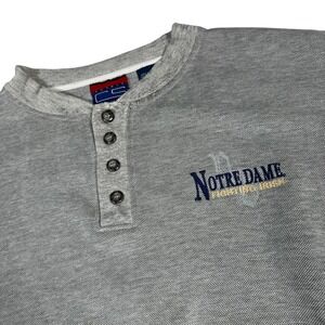 VTG Notre Dame Fighting Irish Mens XL Gray Button‎ Sweatshirt Crable Sportswear